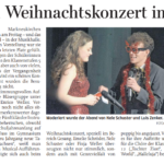 Read more about the article 12.12.23 / Freie Presse: „Schüler geben Weihnachtskonzert im Doppelpack“